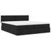 Cadre de lit ottoman avec matelas noir 180x200cm tissu - Photo n°5