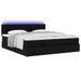 Cadre de lit ottoman avec matelas noir 180x200cm tissu - Photo n°3