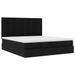 Cadre de lit ottoman avec matelas noir 180x200cm tissu - Photo n°4