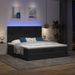 Cadre de lit ottoman avec matelas noir 180x200cm velours - Photo n°1