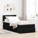 Cadre de lit ottoman avec matelas noir 80x200 cm tissu - Photo n°3