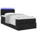 Cadre de lit ottoman avec matelas noir 80x200 cm tissu - Photo n°3