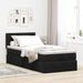 Cadre de lit ottoman avec matelas noir 80x200 cm velours - Photo n°3