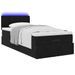 Cadre de lit ottoman avec matelas noir 80x200 cm velours - Photo n°3