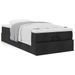 Cadre de lit ottoman avec matelas noir 90x190 cm tissu - Photo n°1