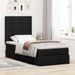 Cadre de lit ottoman avec matelas noir 90x190 cm tissu - Photo n°4