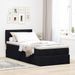 Cadre de lit ottoman avec matelas noir 90x190 cm velours - Photo n°3