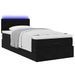 Cadre de lit ottoman avec matelas noir 90x190 cm velours - Photo n°3