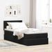 Cadre de lit ottoman avec matelas noir 90x190 cm velours - Photo n°4