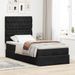 Cadre de lit ottoman avec matelas noir 90x190 cm velours - Photo n°3