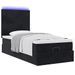 Cadre de lit ottoman avec matelas noir 90x190 cm velours - Photo n°4