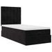 Cadre de lit ottoman avec matelas noir 90x190 cm velours - Photo n°5