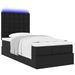 Cadre de lit ottoman avec matelas noir 90x200 cm similicuir - Photo n°3