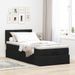 Cadre de lit ottoman avec matelas noir 90x200 cm tissu - Photo n°3