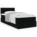 Cadre de lit ottoman avec matelas noir 90x200 cm tissu - Photo n°1