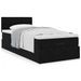 Cadre de lit ottoman avec matelas noir 90x200 cm velours - Photo n°1