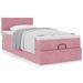 Cadre de lit ottoman avec matelas rose 100x200 cm velours - Photo n°1