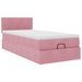 Cadre de lit ottoman avec matelas rose 100x200 cm velours - Photo n°2