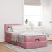 Cadre de lit ottoman avec matelas rose 100x200 cm velours - Photo n°3