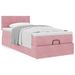 Cadre de lit ottoman avec matelas rose 100x200 cm velours - Photo n°1