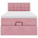 Cadre de lit ottoman avec matelas rose 100x200 cm velours - Photo n°5