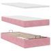 Cadre de lit ottoman avec matelas rose 100x200 cm velours - Photo n°6