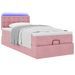 Cadre de lit ottoman avec matelas rose 100x200 cm velours - Photo n°3