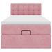 Cadre de lit ottoman avec matelas rose 100x200 cm velours - Photo n°5