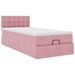 Cadre de lit ottoman avec matelas rose 100x200 cm velours - Photo n°8