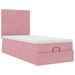 Cadre de lit ottoman avec matelas rose 100x200 cm velours - Photo n°4