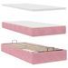 Cadre de lit ottoman avec matelas rose 100x200 cm velours - Photo n°9