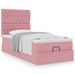 Cadre de lit ottoman avec matelas rose 100x200 cm velours - Photo n°1