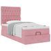 Cadre de lit ottoman avec matelas rose 100x200 cm velours - Photo n°2