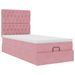 Cadre de lit ottoman avec matelas rose 100x200 cm velours - Photo n°4