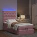 Cadre de lit ottoman avec matelas rose 100x200 cm velours - Photo n°1