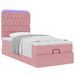 Cadre de lit ottoman avec matelas rose 100x200 cm velours - Photo n°4