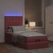 Cadre de lit ottoman avec matelas rose 100x200 cm velours - Photo n°1