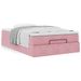 Cadre de lit ottoman avec matelas rose 120x190 cm velours - Photo n°1