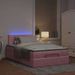 Cadre de lit ottoman avec matelas rose 120x190 cm velours - Photo n°1