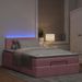 Cadre de lit ottoman avec matelas rose 120x190 cm velours - Photo n°1