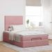 Cadre de lit ottoman avec matelas rose 120x190 cm velours - Photo n°3