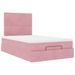 Cadre de lit ottoman avec matelas rose 120x190 cm velours - Photo n°4