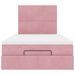 Cadre de lit ottoman avec matelas rose 120x190 cm velours - Photo n°5