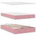 Cadre de lit ottoman avec matelas rose 120x190 cm velours - Photo n°9