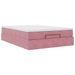 Cadre de lit ottoman avec matelas rose 140x190 cm velours - Photo n°2