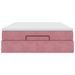 Cadre de lit ottoman avec matelas rose 140x190 cm velours - Photo n°5