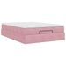 Cadre de lit ottoman avec matelas rose 140x190 cm velours - Photo n°8