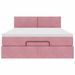 Cadre de lit ottoman avec matelas rose 140x190 cm velours - Photo n°5