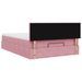 Cadre de lit ottoman avec matelas rose 140x190 cm velours - Photo n°9