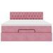 Cadre de lit ottoman avec matelas rose 140x190 cm velours - Photo n°5